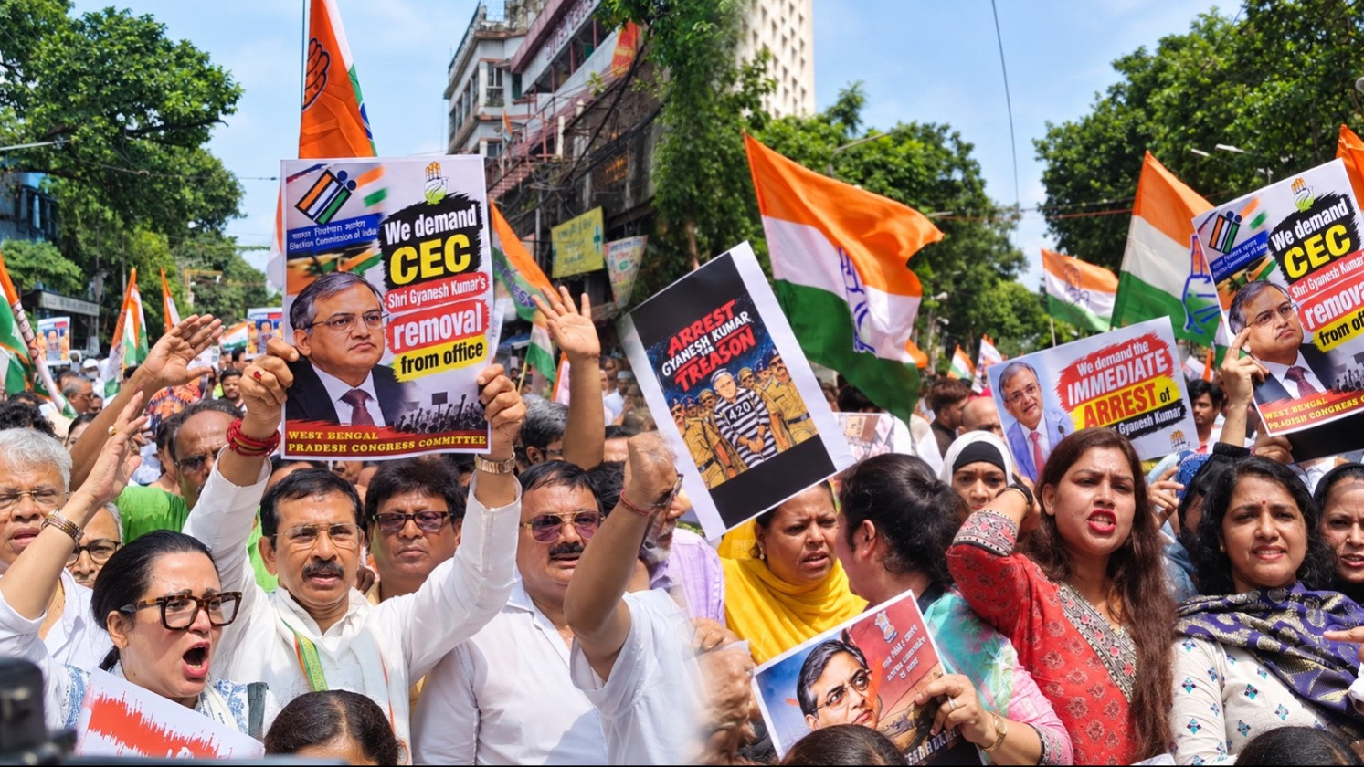 Congress protests across the country demanding CEC Gyanesh Kumar's resignation