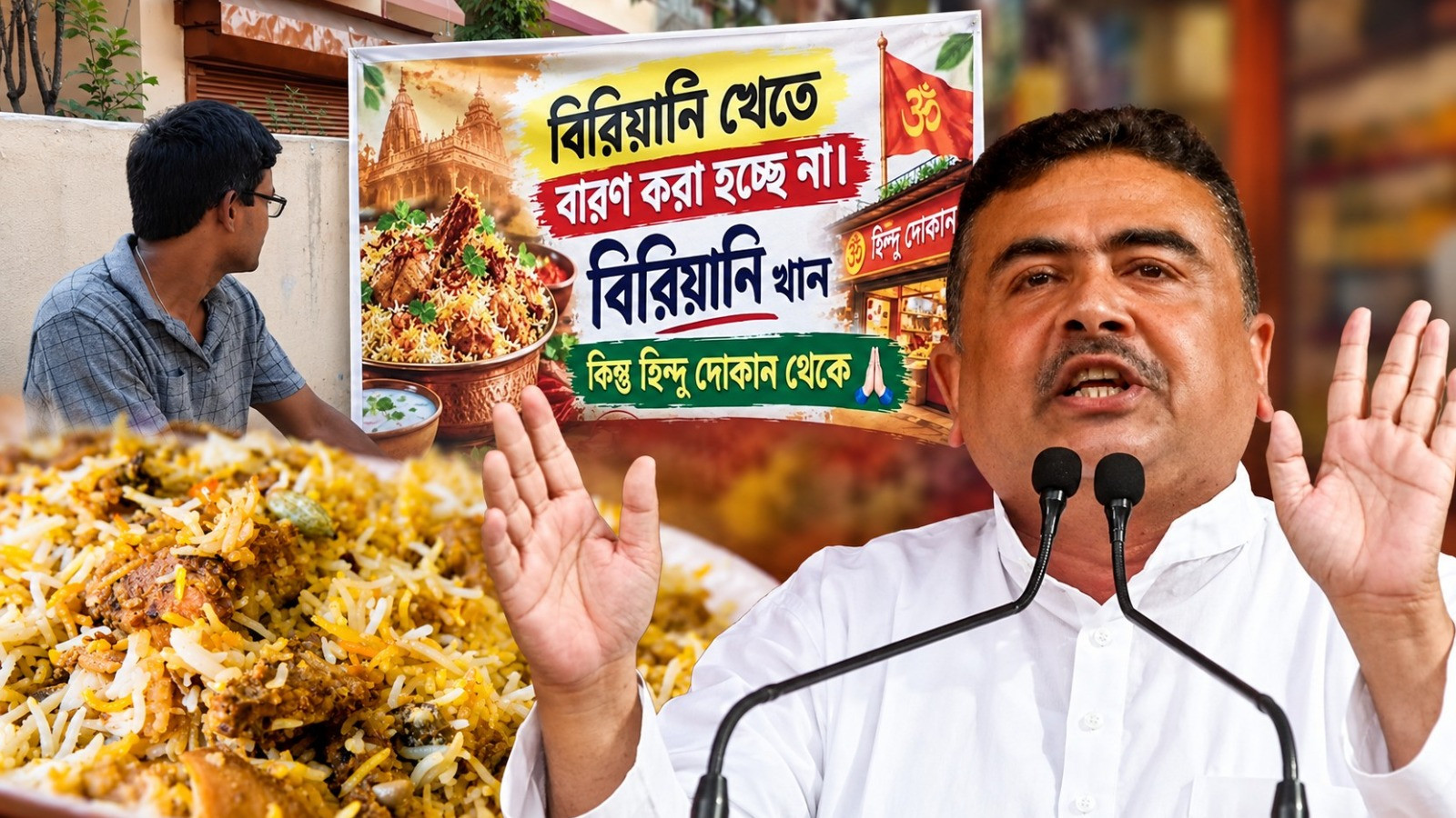 पश्चिम बंगाल में पोस्टर लगे- बिरयानी खाएं, लेकिन हिंदू की दुकान से